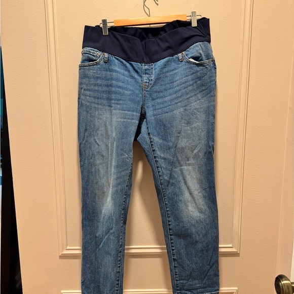 Maternity Real Straight Blue Jeans - Picture 1 of 3